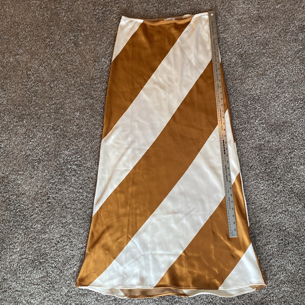 TopShop Two Piece Maxi Strapless Dress Diagonal Striped Spiced Rum, Women’s 10 - Picture 7 of 15